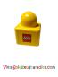 Preview: LEGO Primo Bau Stein 1x1 Duplo Hasen und Lego logo  Muster (31000pb02) rot