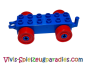 Preview: Lego Duplo Auto Base 2 x 6 mit roten Rädern und offenen Kupplungsende (4883004) blue