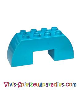 Lego Duplo, brick, brick 2 x 6 x 2 Curved with 2 x 2 cut-out on the underside (11197)  medium azure blue