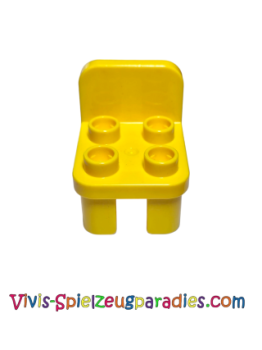 Lego Duplo Möbel Stuhl mit 4 Knöpfen und abgerundeter Rückenlehne (12651) gelb