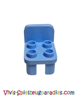 Lego Duplo Furniture Chair with 4 knobs and rounded backrest (12651) light blue
