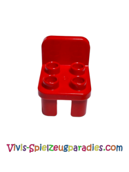 Lego Duplo Möbel Stuhl mit 4 Noppen und abgerundeter Rückenlehne (12651) rot