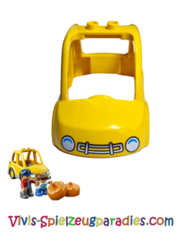 Lego Duplo Karosserie High Cab 2 obere Stehbolzen mit weißen Scheinwerfern und Kühlergrill-Schutzmuster (15452pb04)