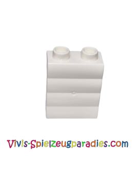 Lego Duplo, Brick Brick 1 x 2 x 2 with block profile (18783) white