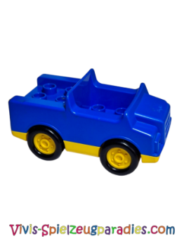 Lego Duplo Auto mit 2 x 2 Noppen und gelbem Sockel (2018c01) blau
