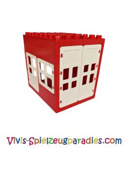 Duplo Gebäude 6 x 8 x 6 Durchfahrt mit Tür- und Fensteröffnungen Feuerwehr/Tankstelle (2210)