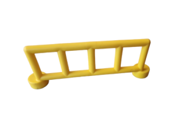 Lego Duplo fence with 5 posts gate railing barrier (2214) yellow