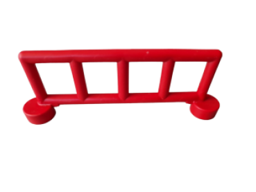Lego Duplo fence with 5 posts gate railing barrier (2214) red