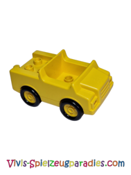 Lego Duplo car with 2 x 2 studs in the bed, 1 stud in the cab and yellow frame (2018ac01) yellow