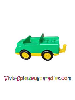 Lego Duplo car with 2 x 2 studs and yellow base (2018c01) green