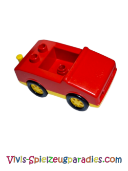 Lego Duplo car with 1 x 2 studs, 1 stud in the cabin (2235a) red