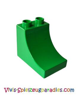 Lego Duplo brick 2 x 3 x 2 with curve (2301) light green