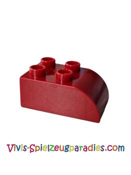 Lego Duplo tile roof brick 2 x 3 sloping curved (2302) dark red