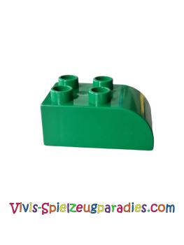 Lego Duplo tile roof brick 2 x 3 sloping curved (2302) green