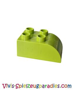 Lego Duplo tile roof brick 2 x 3 sloping curved (2302) lime