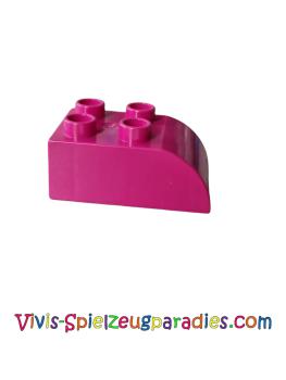 Lego Duplo tile roof brick 2 x 3 sloping curved (2302) magenta