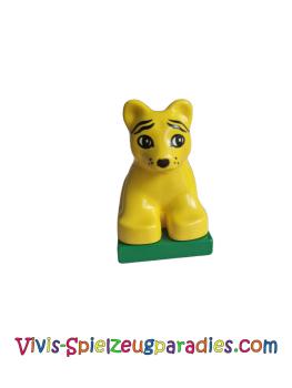 Lego Duplo Tiger Baby cub on green base (2334c03pb03)