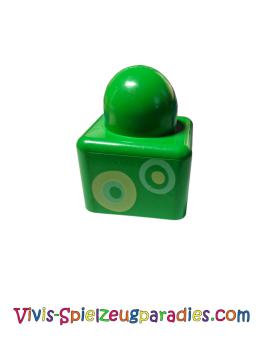 LEGO Primo building brick 1x1 with yellow and light green rings pattern (31000pb25) green