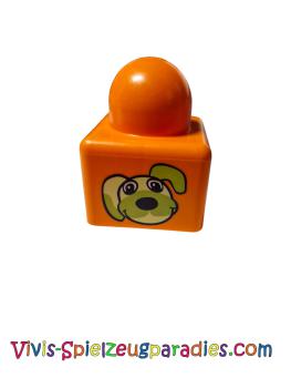 LEGO Primo Bau Stein 1x1 Hund und Katzenkopf Muster (31000pb31)