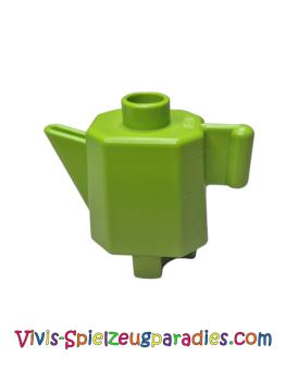 Lego Duplo Teapot / Coffee Pot, indented base Kitchen Accessories (31041) lime