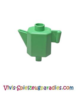 Lego Duplo Teapot / Coffee Pot, indented base Kitchen Accessories (31041) medium green