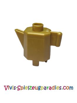 Lego Duplo  Teekanne / Kaffeekanne, eingerückter Boden Küchenzubehör (31041) perl Gold