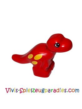 Duplo Dinosaurier Tyrannosaurus rex Baby mit Augen und gelbem Fleckenmuster (31047pb01)