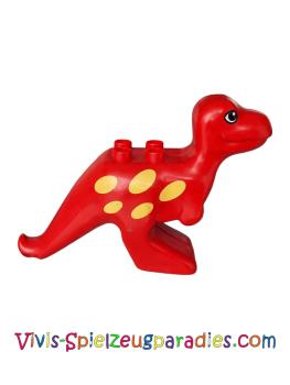 Duplo Dinosaurier Tyrannosaurus rex Erwachsener mit Augen und gelbem Fleckenmuster (31050pb02)