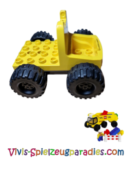 Lego Duplo Truck with 4 x 4 flatbed, black base and jumbo wheels (31255c01).
