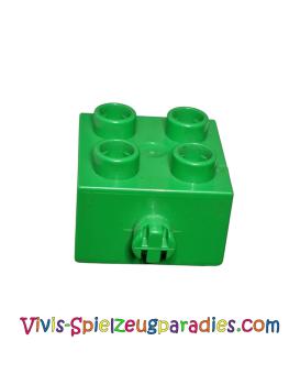 Lego Duplo Brick Brick 2 x 2 with pin on the side (3966) light green