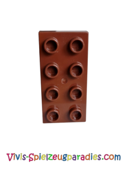 Lego Duplo plate Basic 2x4 thick (4672) red brown