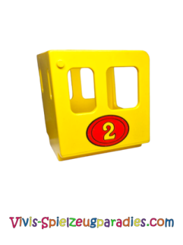 Lego Duplo Zug Dampflok Kabine 3x3x3 rotem Oval und Nummer 2 (4544pb02)