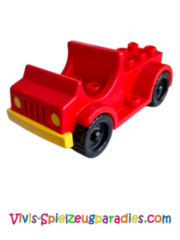 Lego Duplo car with 2 x 4 studs bed and running boards (4575c01) red