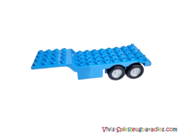Lego Duplo trailer four rear wheels, raised front section, 4 x 12 studs with gate hinge. (48123C01)