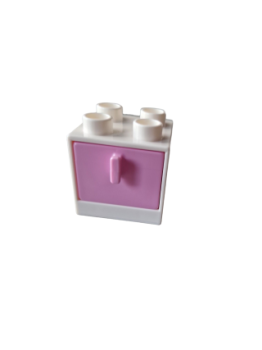 Lego Duplo Furniture Cabinet 2x2x1.5 drawer pink pink (4890, 4891) white