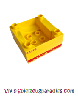 Lego Duplo Driver's Cab Yellow 4x4 Type 1 Printed Red " 83578 " Train Cockpit Container Attachment Base (51547pb13)