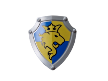 Lego Duplo Ritter Schutz Schild  gelb blau Löwe links Krone (51711pb01)