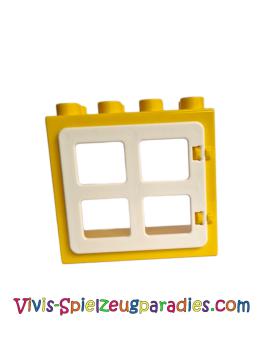 Lego Duplo Door / Window Frame 2 x 4 x 3 flat front surface, completely open at the back (61649, 90265) yellow