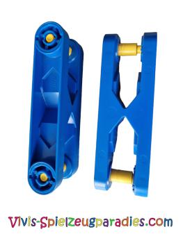 Lego Duplo, Toolo arm 2 x 6 with triangular set screw at both ends (6279c01) blue