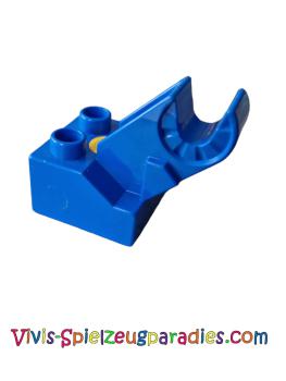 Lego Duplo, Toolo Stein 2 x 2 mit Winkelhalterung mit Clip und Schraube (6285c01) blau