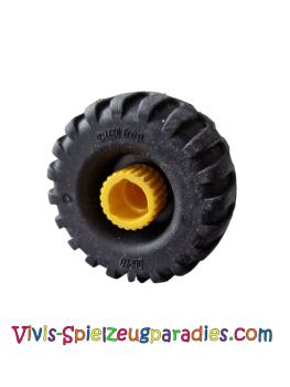 Lego Duplo,Toolo Felge mit gelbem Steckerstift mit schwarzem Duplo, Toolo Reifen Standard (6290c01)