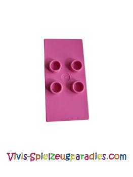 LeLego Duplo Tile, modified 2 x 4 x 1/2 (thick) with 4 center studs (6413) dark rosa