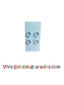 LeLego Duplo Tile, modified 2 x 4 x 1/2 (thick) with 4 center studs (6413) Light blue