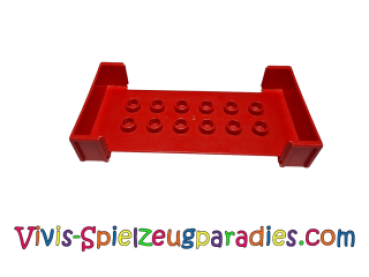 Lego Duplo Railway Waggon Top Waggon Body large with 2 x 6 studs and open sides (6440) red