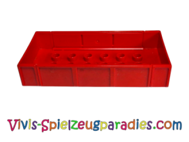 Lego Duplo Eisenbahn Waggon Aufsatz Wagenkasten groß mit 2 x 6 Stehbolzen und zwei Seitenluken (6440c01) rot