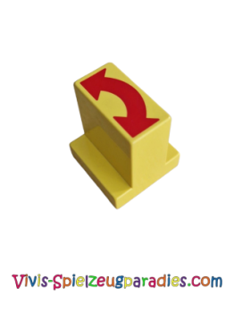 Lego Duplo, Stein 2 x 2 x 2 mit 1 x 2 Mitte mit rotem doppelseitigem Pfeilmuster ,Gleisweichensteuerung (6442pb01)