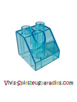 Lego Duplo, roof tile 2 x 2 x 1, 1/2 slope 45 (6474)transparent blüe