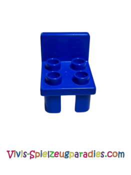 Lego Duplo Möbel Stuhl mit 4 Noppen und quadratischer Rückenlehne (6478) blau