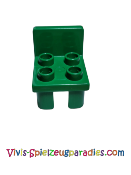 Lego Duplo Möbel Stuhl mit 4 Noppen und quadratischer Rückenlehne (6478) grün