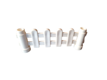 Lego Duplo fence with posts gate railing barrier (2214) white